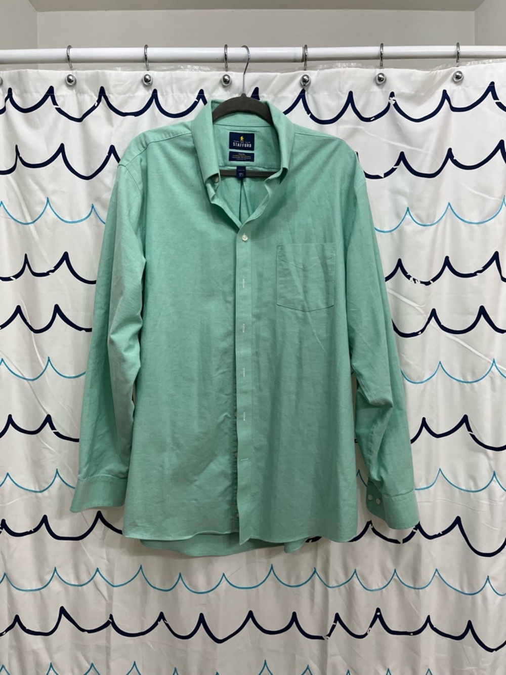 Stafford Mint Green Long-Sleeve Dress Shirt
